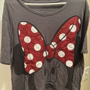 Disney women’s Minnie Mouse Tee in Gray and Red